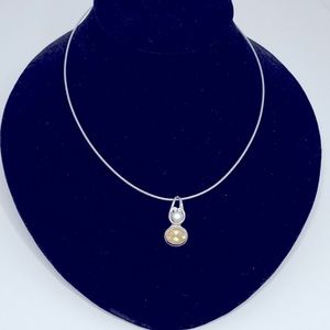 Sterling Silver Citrine & Pearl Necklace